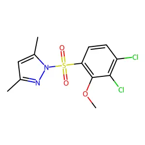1-(3,4-dichloro-2-methoxyphenyl)sulfonyl-3,5-dimethylpyrazole structure