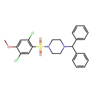 1-(2,5-dichloro-4-methoxybenzenesulfonyl)-4-(diphenylmethyl)piperazine structure