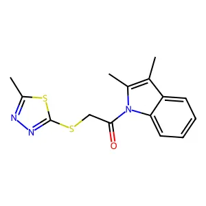 1-(2,3-dimethyl-1H-indol-1-yl)-2-[(5-methyl-1,3,4-thiadiazol-2-yl)sulfanyl]ethanone structure