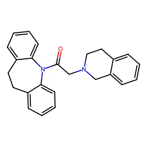 1-(10,11-dihydro-5H-dibenzo[b,f]azepin-5-yl)-2-(3,4-dihydroisoquinolin-2(1H)-yl)ethanone structure
