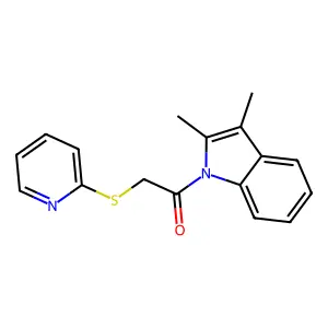 1-(2,3-dimethylindol-1-yl)-2-pyridin-2-ylsulfanylethanone structure