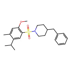 1-{[2-methoxy-4-methyl-5-(methylethyl)phenyl]sulfonyl}-4-benzylpiperidine structure