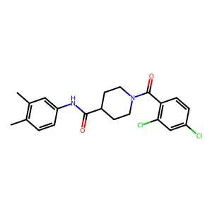 1-[(2,4-dichlorophenyl)carbonyl]-N-(3,4-dimethylphenyl)piperidine-4-carboxamide structure
