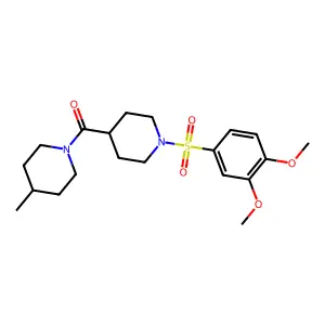 [1-(3,4-dimethoxyphenyl)sulfonylpiperidin-4-yl]-(4-methylpiperidin-1-yl)methanone structure
