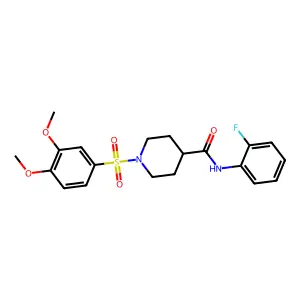 1-(3,4-dimethoxyphenyl)sulfonyl-N-(2-fluorophenyl)piperidine-4-carboxamide structure