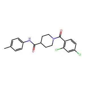 1-[(2,4-dichlorophenyl)carbonyl]-N-(4-methylphenyl)piperidine-4-carboxamide structure