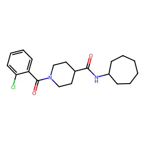 1-(2-chlorobenzoyl)-N-cycloheptylpiperidine-4-carboxamide structure