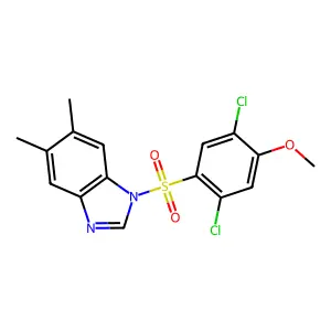 1-(2,5-dichloro-4-methoxyphenyl)sulfonyl-5,6-dimethylbenzimidazole structure