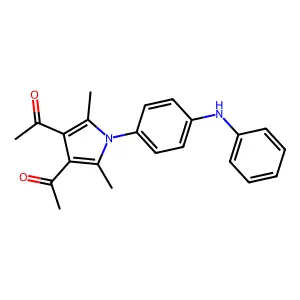 1,1'-(2,5-dimethyl-1-(4-(phenylamino)phenyl)-1H-pyrrole-3,4-diyl)diethanone structure