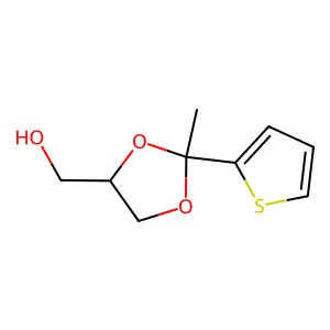 (2-methyl-2-thiophen-2-yl-1,3-dioxolan-4-yl)methanol structure