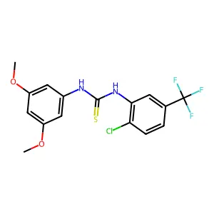 1-[2-chloro-5-(trifluoromethyl)phenyl]-3-(3,5-dimethoxyphenyl)thiourea structure
