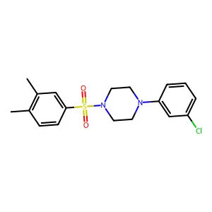 1-(3-chlorophenyl)-4-(3,4-dimethylphenyl)sulfonylpiperazine structure