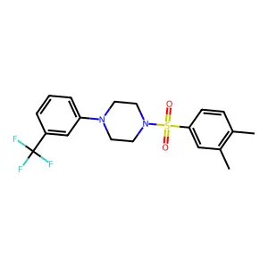 1-(3,4-dimethylphenyl)sulfonyl-4-[3-(trifluoromethyl)phenyl]piperazine structure