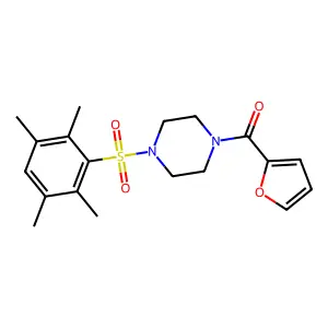 1-(2-furoyl)-4-[(2,3,5,6-tetramethylphenyl)sulfonyl]piperazine structure
