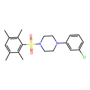 1-(3-chlorophenyl)-4-(2,3,5,6-tetramethylphenyl)sulfonylpiperazine structure