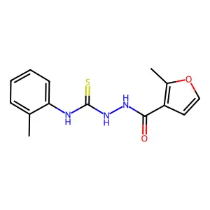 1-[(2-methylfuran-3-carbonyl)amino]-3-(2-methylphenyl)thiourea structure