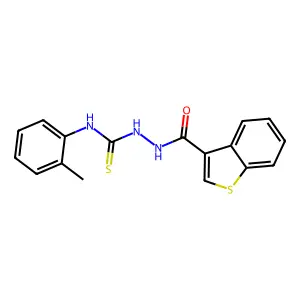 1-(1-benzothiophene-3-carbonylamino)-3-(2-methylphenyl)thiourea structure