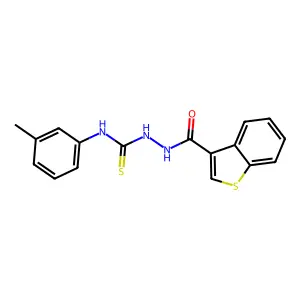 1-(1-benzothiophene-3-carbonylamino)-3-(3-methylphenyl)thiourea structure