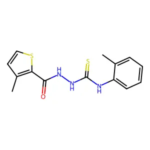 1-(2-methylphenyl)-3-[(3-methylthiophene-2-carbonyl)amino]thiourea structure
