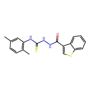 1-(1-benzothiophene-3-carbonylamino)-3-(2,5-dimethylphenyl)thiourea structure