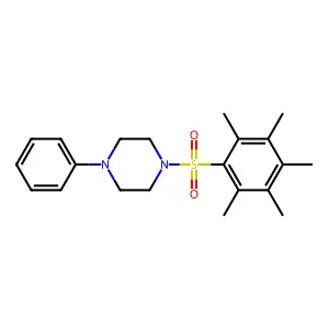 1-[(2,3,4,5,6-pentamethylphenyl)sulfonyl]-4-phenylpiperazine structure