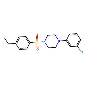 1-(3-chlorophenyl)-4-(4-ethylphenyl)sulfonylpiperazine structure