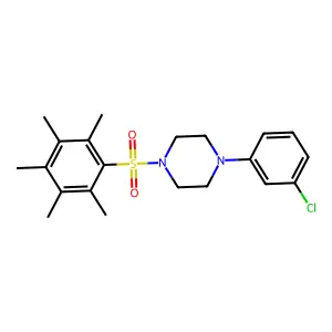 1-(3-chlorophenyl)-4-(2,3,4,5,6-pentamethylphenyl)sulfonylpiperazine structure
