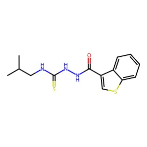 1-(1-benzothiophene-3-carbonylamino)-3-(2-methylpropyl)thiourea structure