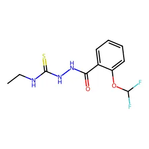 1-[[2-(difluoromethoxy)benzoyl]amino]-3-ethylthiourea structure
