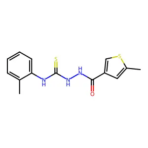 1-(2-methylphenyl)-3-[(5-methylthiophene-3-carbonyl)amino]thiourea structure