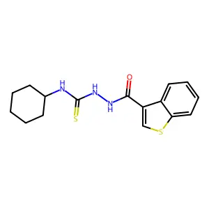 1-(1-benzothiophene-3-carbonylamino)-3-cyclohexylthiourea structure