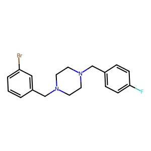 1-(3-bromobenzyl)-4-(4-fluorobenzyl)piperazine structure