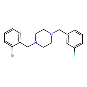 1-(2-bromobenzyl)-4-(3-fluorobenzyl)piperazine structure