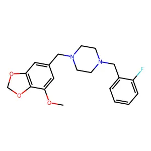 1-(2-Fluoro-benzyl)-4-(7-methoxy-benzo[1,3]dioxol-5-ylmethyl)-piperazine structure