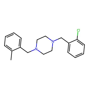 1-(2-chlorobenzyl)-4-(2-methylbenzyl)piperazine structure