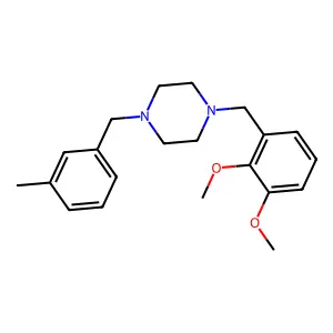 1-[(2,3-dimethoxyphenyl)methyl]-4-[(3-methylphenyl)methyl]piperazine structure