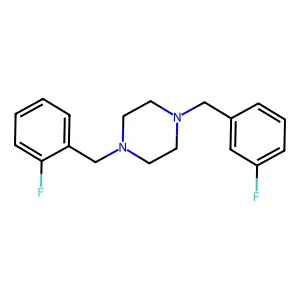 1-(2-fluorobenzyl)-4-(3-fluorobenzyl)piperazine structure