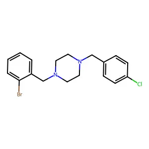 1-(2-bromobenzyl)-4-(4-chlorobenzyl)piperazine structure