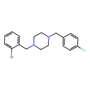 1-(2-bromobenzyl)-4-(4-fluorobenzyl)piperazine structure