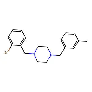 1-(2-bromobenzyl)-4-(3-methylbenzyl)piperazine structure