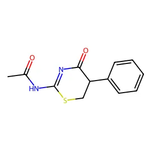N-(4-oxo-5-phenyl-5,6-dihydro-1,3-thiazin-2-yl)acetamide structure