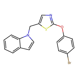 1-{[2-(4-bromophenoxy)-1,3-thiazol-5-yl]methyl}-1H-indole structure