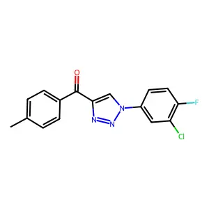 [1-(3-chloro-4-fluorophenyl)triazol-4-yl]-(4-methylphenyl)methanone structure