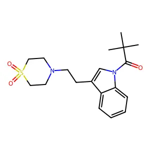 1-[3-[2-(1,1-dioxo-1,4-thiazinan-4-yl)ethyl]indol-1-yl]-2,2-dimethylpropan-1-one structure