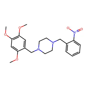 1-[(2-nitrophenyl)methyl]-4-[(2,4,5-trimethoxyphenyl)methyl]piperazine structure