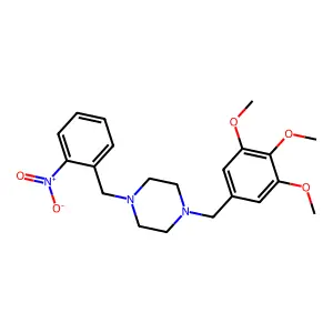 1-[(2-nitrophenyl)methyl]-4-[(3,4,5-trimethoxyphenyl)methyl]piperazine structure