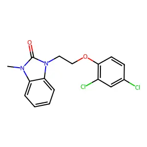 1-[2-(2,4-dichlorophenoxy)ethyl]-3-methylbenzimidazol-2-one structure