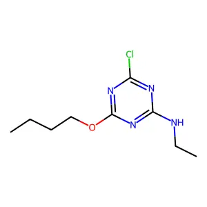 4-butoxy-6-chloro-N-ethyl-1,3,5-triazin-2-amine structure
