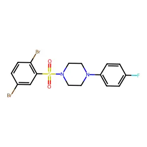 1-[(2,5-dibromophenyl)sulfonyl]-4-(4-fluorophenyl)piperazine structure