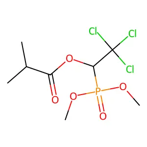 (2,2,2-trichloro-1-dimethoxyphosphorylethyl) 2-methylpropanoate structure
